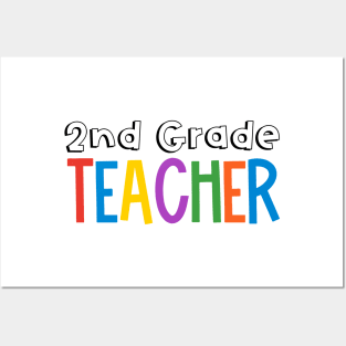 Rainbow 2nd Grade Teacher Posters and Art